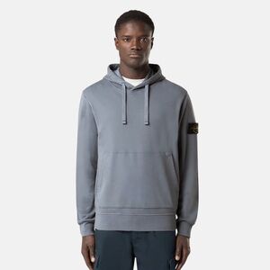 Stone island organic cotton fleece hoodie
